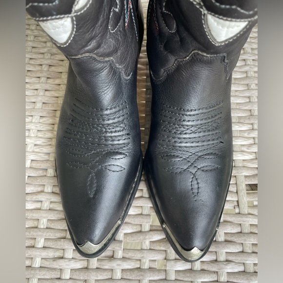 Vittorio Ricci Embroidered, steel toed leather Cowboy Cowgirl boots 5 1/2 - Picture 5 of 10